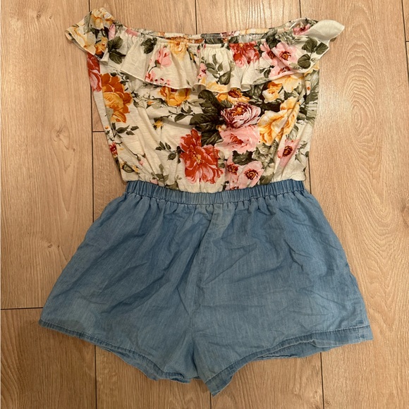 Floral strapless romper - Picture 2 of 4